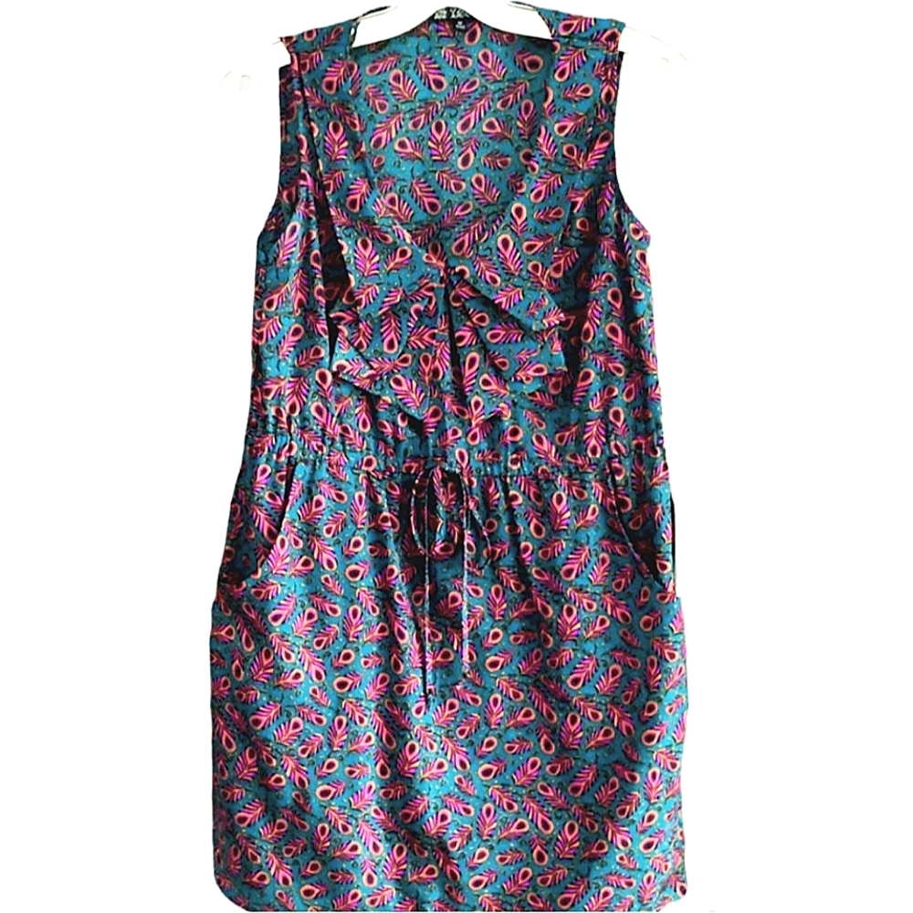 M👗BeBop Vintage Inspired sleeveless ruffles dress with pockets